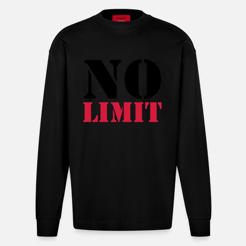 No Limit - Heavyweight Oversized Organic Langarmshirt Made in EU - SOLID BLACK