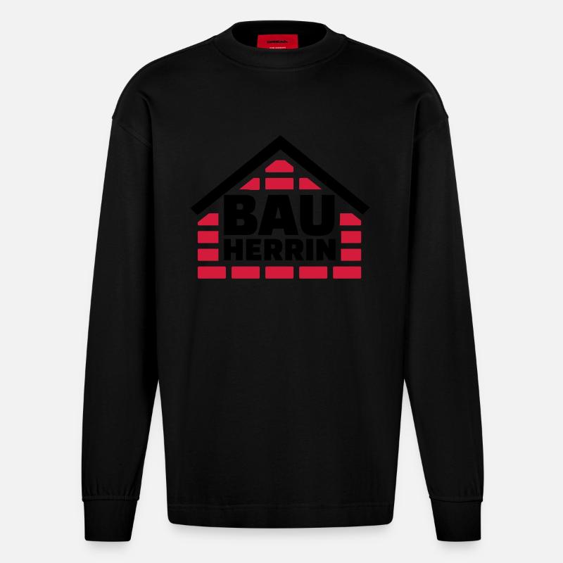 Bauherrin - Heavyweight Oversized Organic Langarmshirt Made in EU - SOLID BLACK