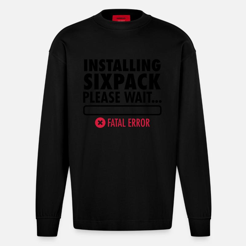 Installing Sixpack (Fatal Error) - Heavyweight Oversized Organic Langarmshirt Made in EU - SOLID BLACK