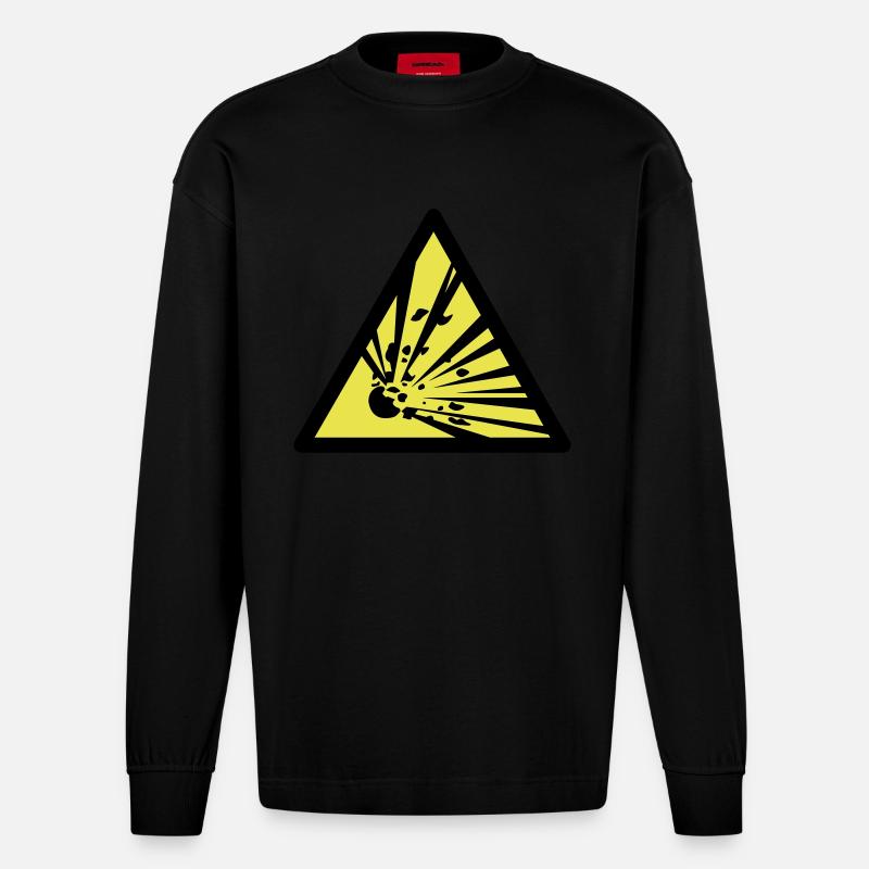 explosion - Heavyweight Oversized Organic Langarmshirt Made in EU - SOLID BLACK