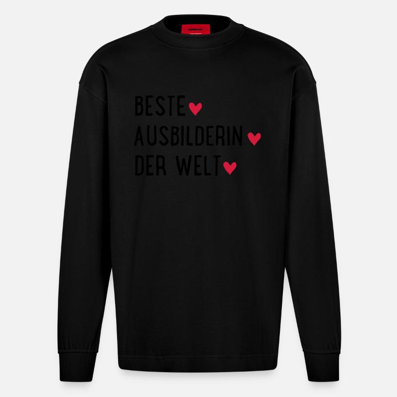 BESTEAUSBILDERIN - Heavyweight Oversized Organic Langarmshirt Made in EU - SOLID BLACK