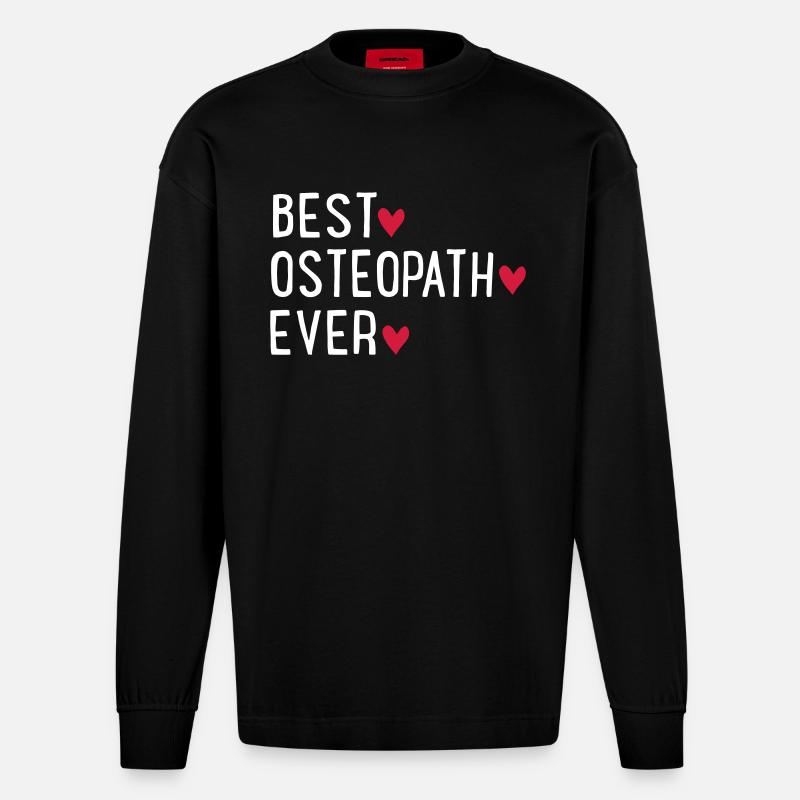 Osteopath - Heavyweight Oversized Organic Langarmshirt Made in EU - SOLID BLACK