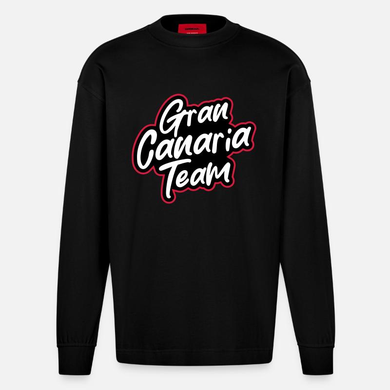 Gran Canaria Team - Heavyweight Oversized Organic Langarmshirt Made in EU - SOLID BLACK