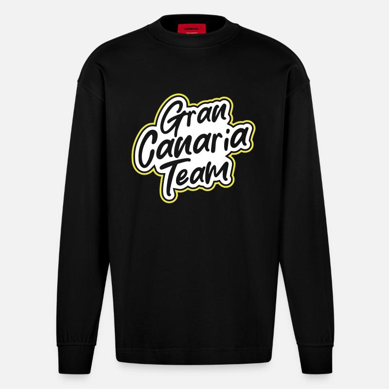 L’équipe de Gran Canaria - Manches longues bio épais oversize fabriqué en UE - SOLID BLACK