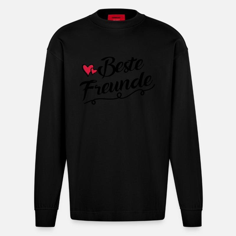 beste freunde - Heavyweight Oversized Organic Langarmshirt Made in EU - SOLID BLACK