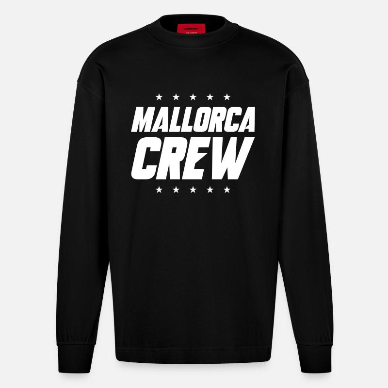 Mallorca Crew - Heavyweight Oversized Organic Langarmshirt Made in EU - SOLID BLACK