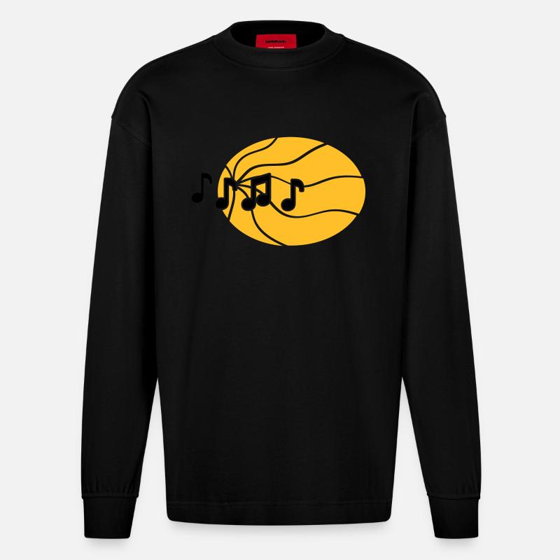 Notes de Musique Fluide - Manches longues bio épais oversize fabriqué en UE - SOLID BLACK