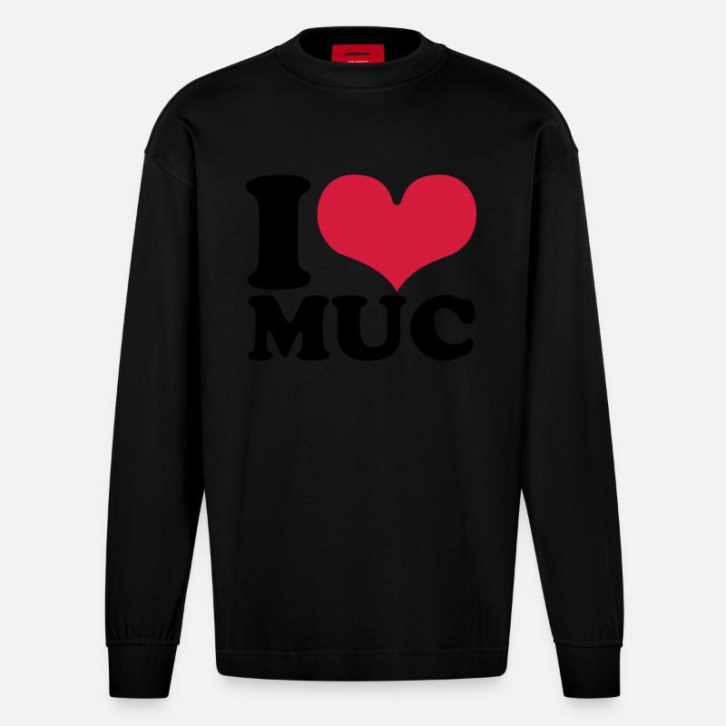 München - Heavyweight Oversized Organic Langarmshirt Made in EU - SOLID BLACK