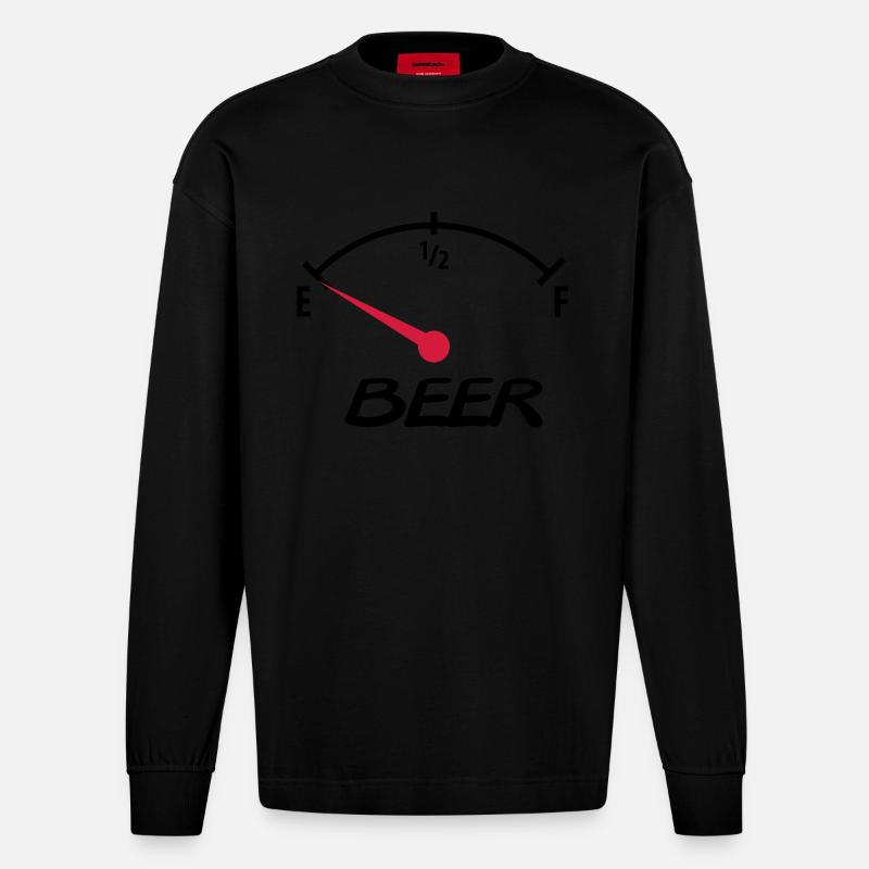 beer - Manches longues bio épais oversize fabriqué en UE - SOLID BLACK