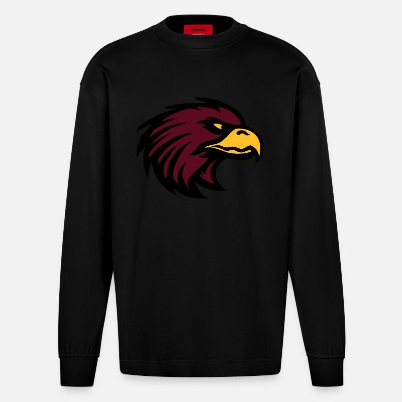 Eagle de - Heavyweight Oversized Organic Langarmshirt Made in EU - SOLID BLACK