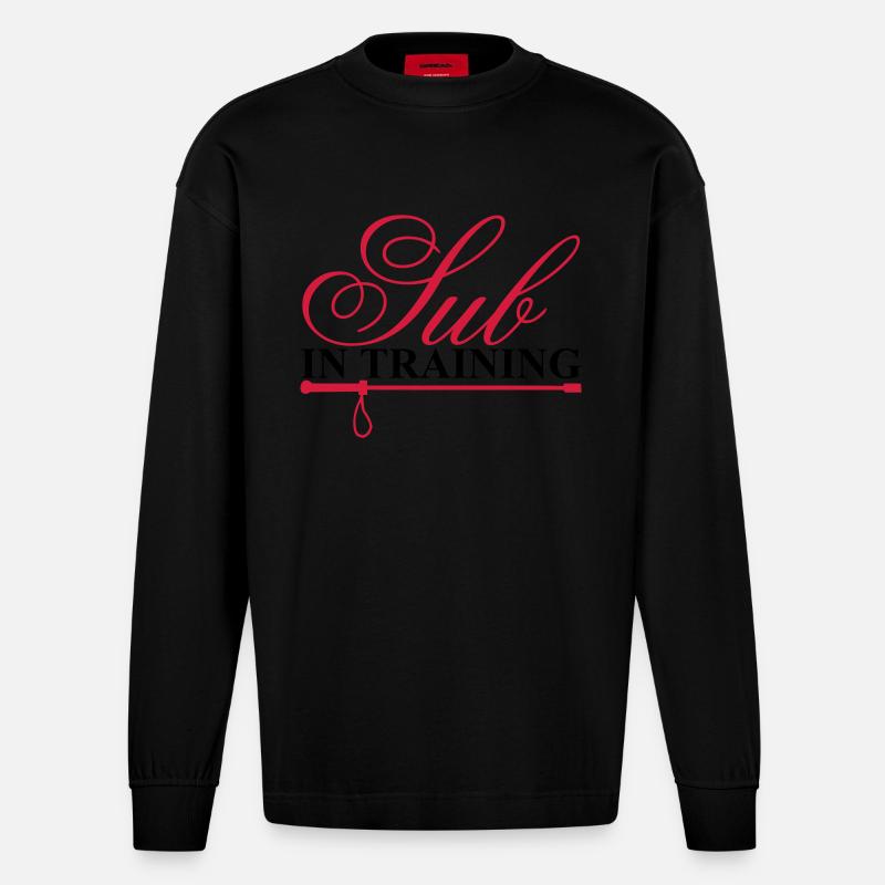 Sub in training - Heavyweight Oversized Organic Langarmshirt Made in EU - SOLID BLACK