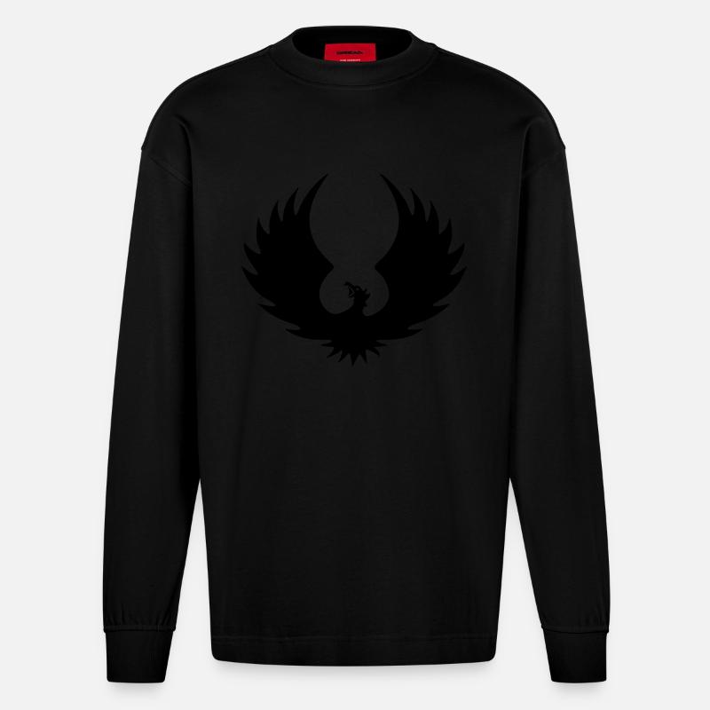 Phoenix 2 - Heavyweight Oversized Organic Langarmshirt Made in EU - SOLID BLACK