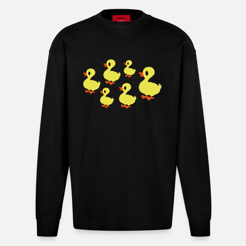enten - Heavyweight Oversized Organic Langarmshirt Made in EU - SOLID BLACK