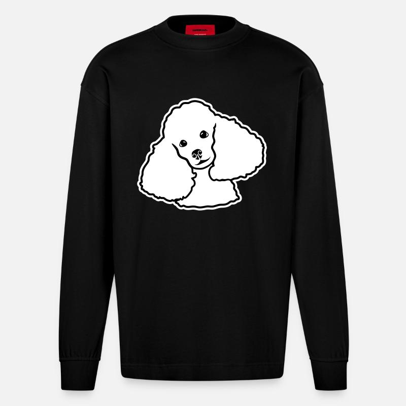 Caniche - Manches longues bio épais oversize fabriqué en UE - SOLID BLACK