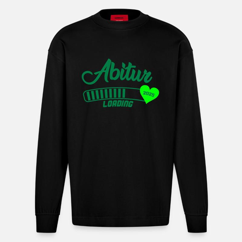 Abitur Loading 2025 - Manches longues bio épais oversize fabriqué en UE - SOLID BLACK