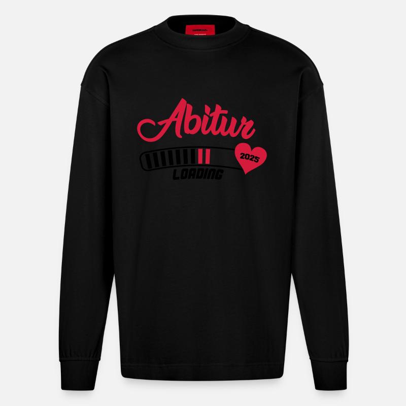 Abitur Loading 2025 - Manches longues bio épais oversize fabriqué en UE - SOLID BLACK