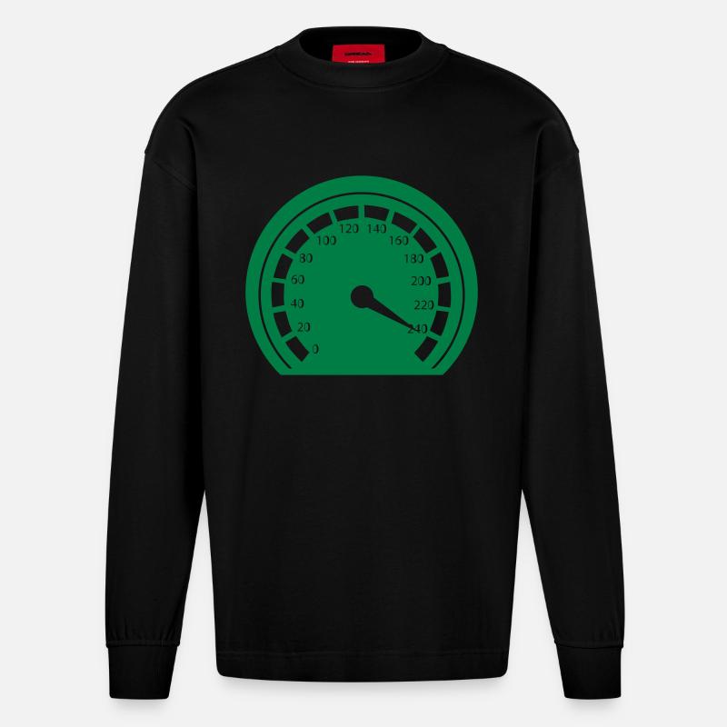 tacho racing - Heavyweight Oversized Organic Langarmshirt Made in EU - SOLID BLACK