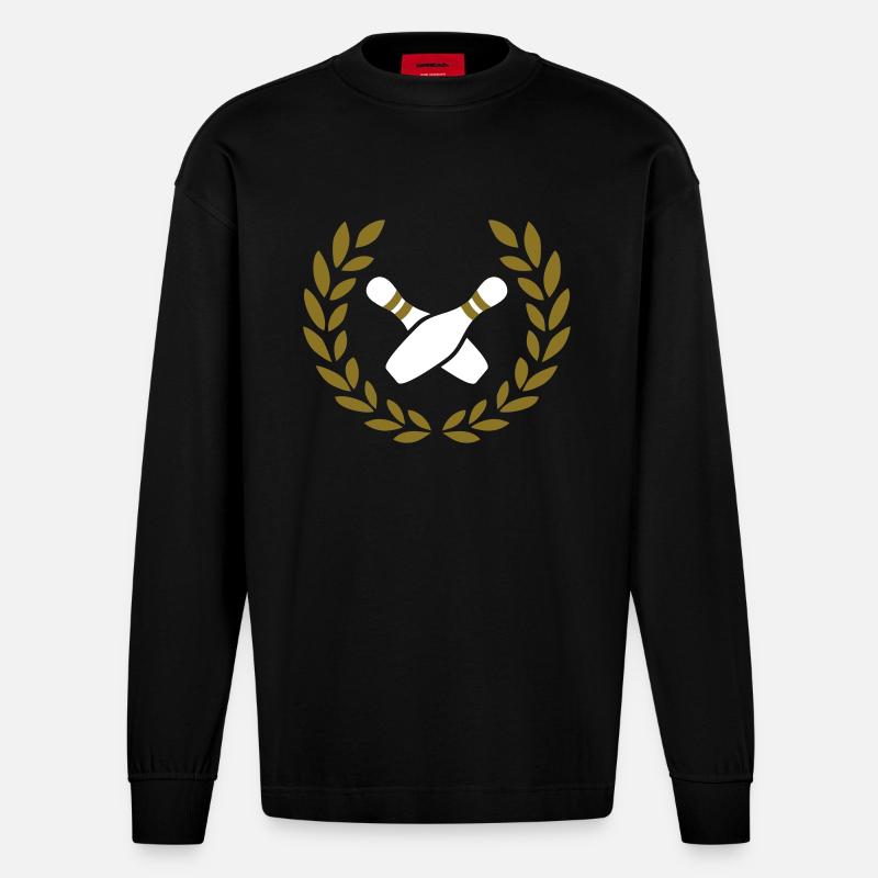 Bowling - Heavyweight Oversized Organic Langarmshirt Made in EU - SOLID BLACK