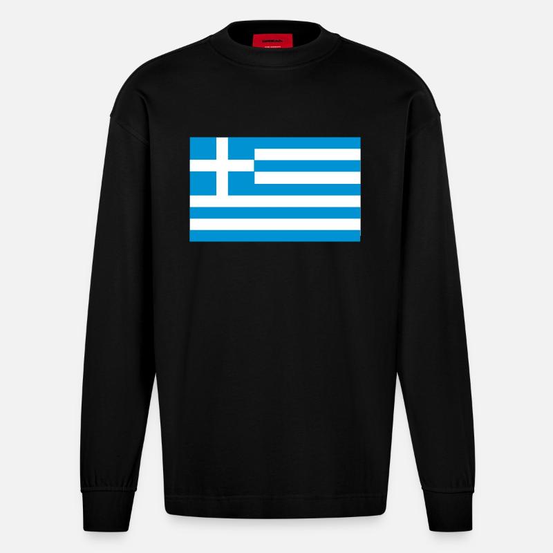 grece - Manches longues bio épais oversize fabriqué en UE - SOLID BLACK