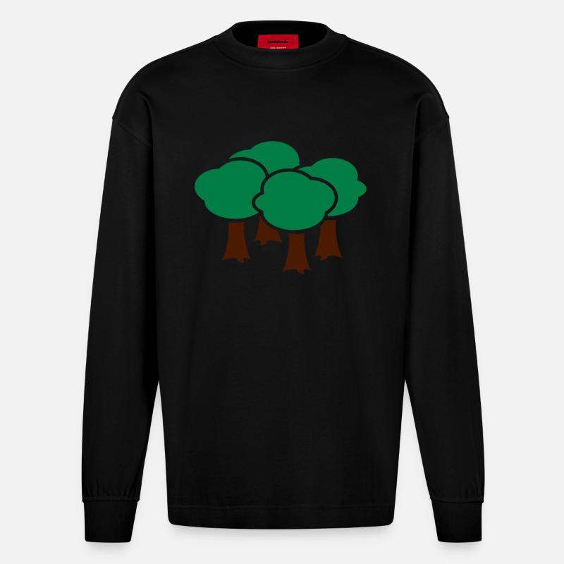 Wald - Heavyweight Oversized Organic Langarmshirt Made in EU - SOLID BLACK