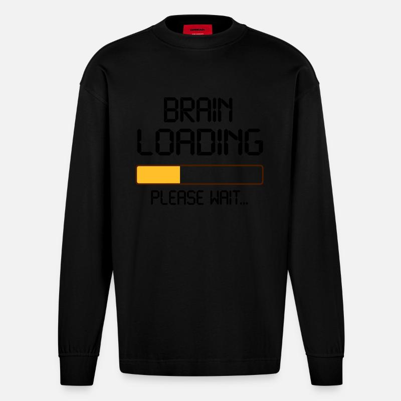 brain loading - Manches longues bio épais oversize fabriqué en UE - SOLID BLACK