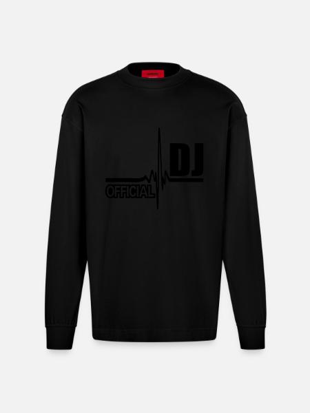official dj - Heavyweight Oversized Organic Longsleeve Shirt Made in EU - SOLID BLACK