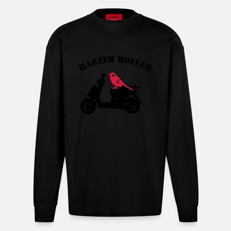 Harzer Roller - Heavyweight Oversized Organic Langarmshirt Made in EU - SOLID BLACK