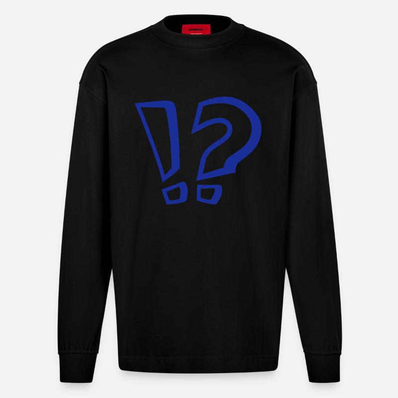 Fragezeichen - Heavyweight Oversized Organic Langarmshirt Made in EU - SOLID BLACK
