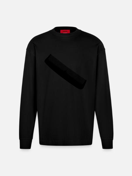 Comb - Heavyweight Oversized Organic Longsleeve Shirt Made in EU - SOLID BLACK