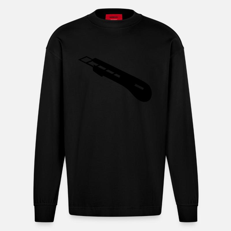 Cutter - Heavyweight Oversized Organic Langarmshirt Made in EU - SOLID BLACK