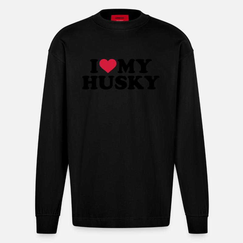 Husky - Heavyweight Oversized Organic Langarmshirt Made in EU - SOLID BLACK