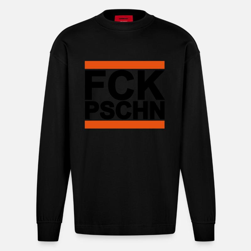 FCK_PSCH - Heavyweight Oversized Organic Langarmshirt Made in EU - SOLID BLACK