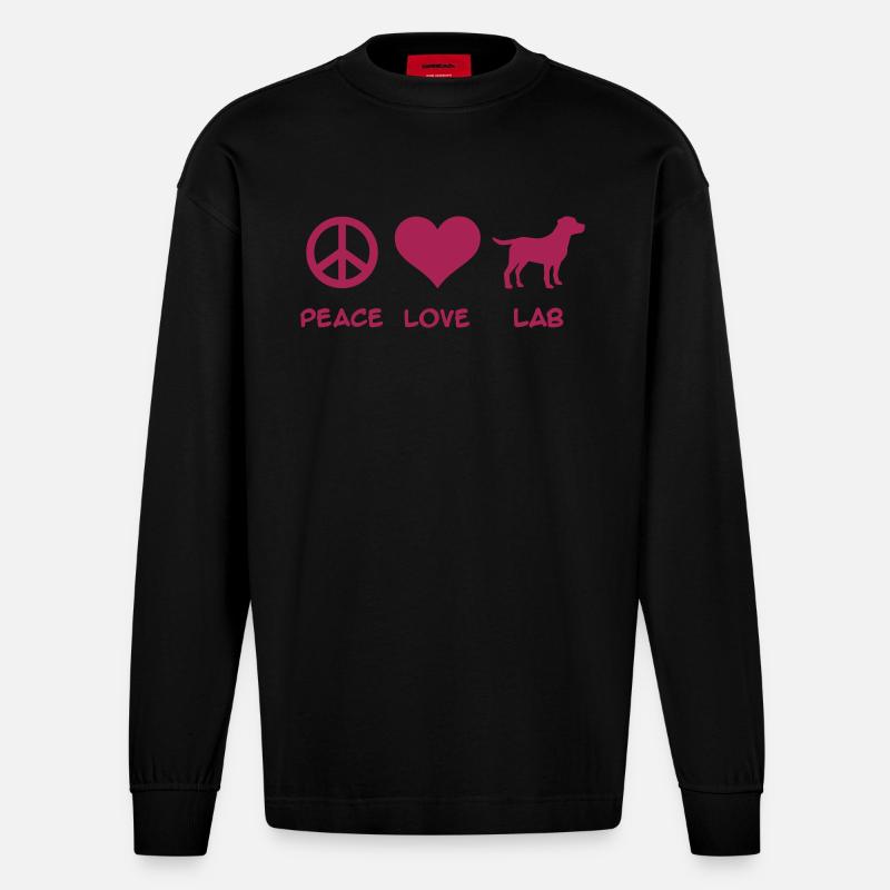 Labrador - Heavyweight Oversized Organic Langarmshirt Made in EU - SOLID BLACK
