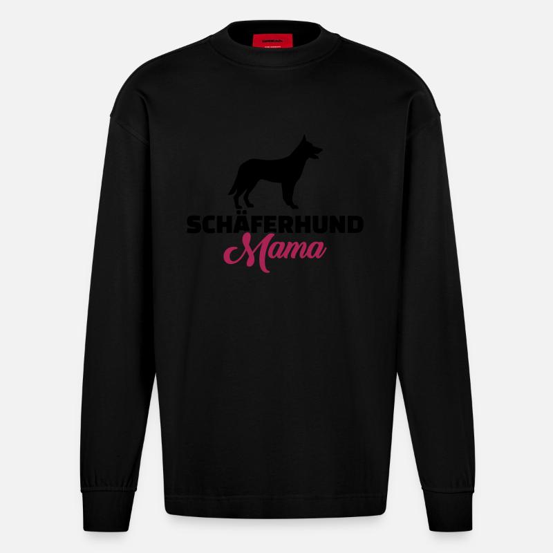 Schäferhund - Heavyweight Oversized Organic Langarmshirt Made in EU - SOLID BLACK