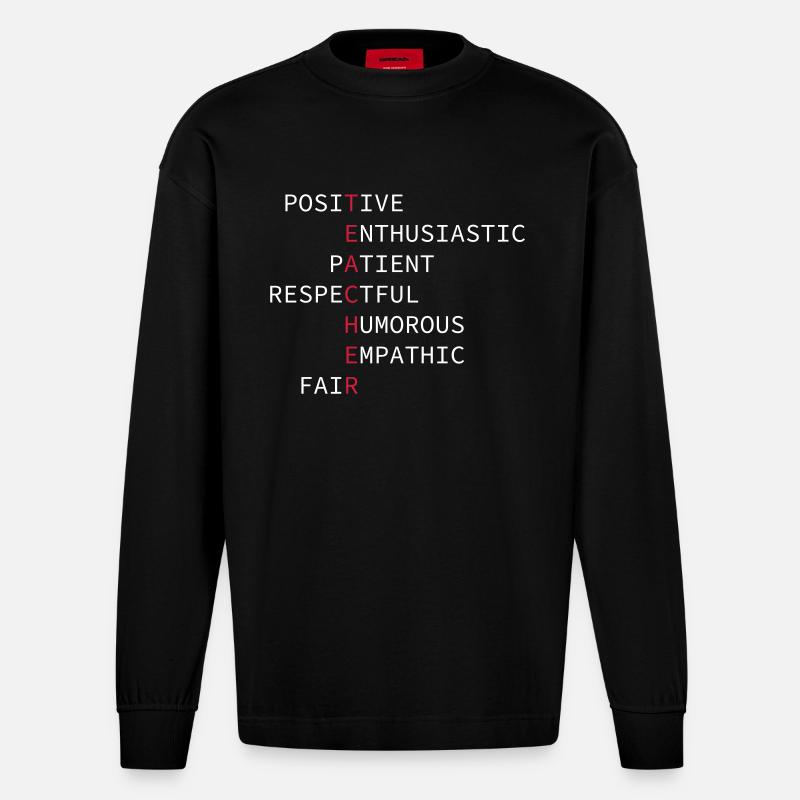 Lehrer - Heavyweight Oversized Organic Langarmshirt Made in EU - SOLID BLACK