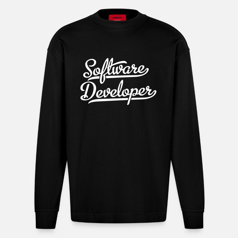Software Developer - Heavyweight Oversized Organic Langarmshirt Made in EU - SOLID BLACK