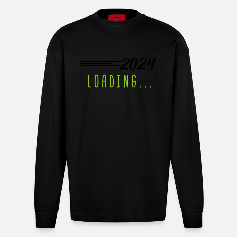 2024 loading - Heavyweight Oversized Organic Langarmshirt Made in EU - SOLID BLACK