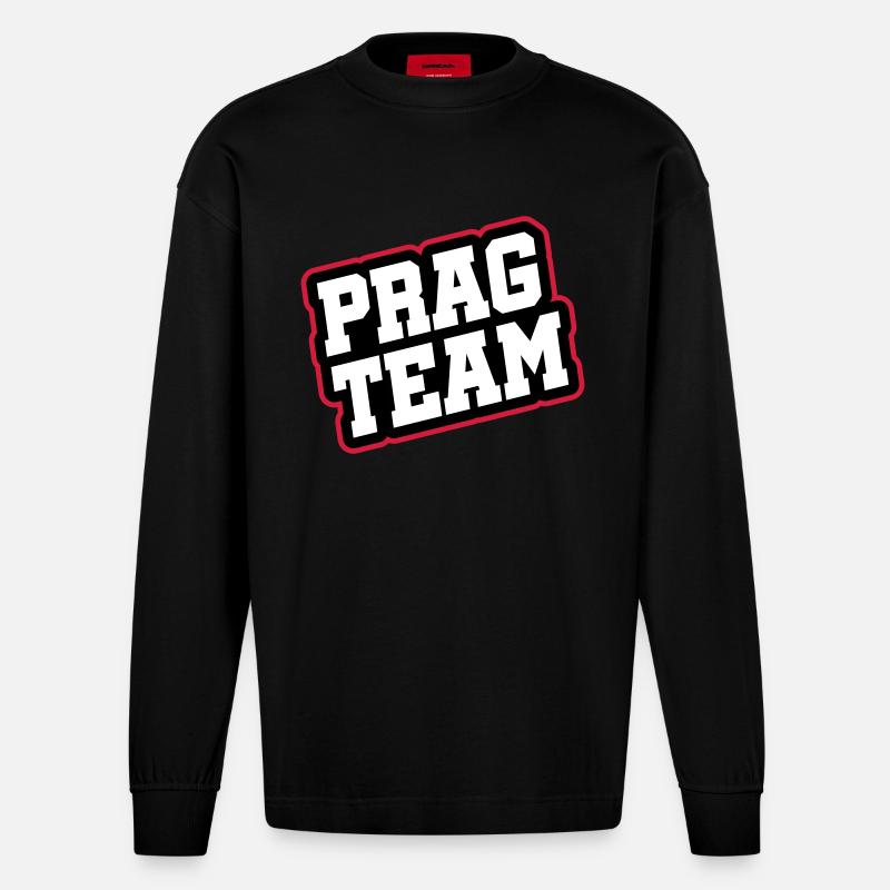 Prag Team - Heavyweight Oversized Organic Langarmshirt Made in EU - SOLID BLACK