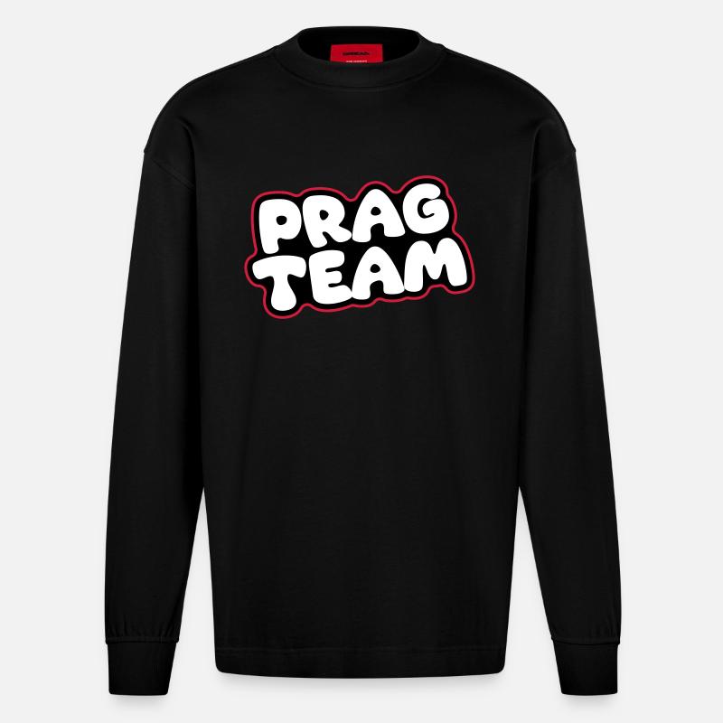 L’équipe de Prague - Manches longues bio épais oversize fabriqué en UE - SOLID BLACK