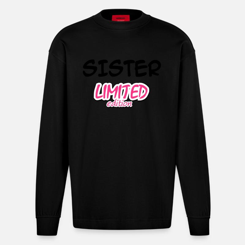 SISTER LIMITIERTE EDITION - Heavyweight Oversized Organic Langarmshirt Made in EU - SOLID BLACK