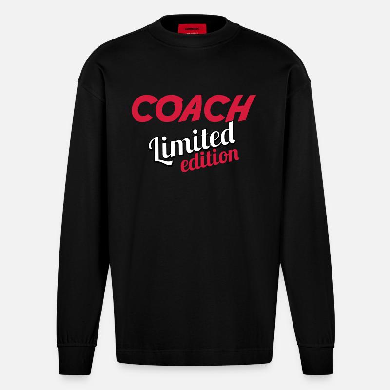 COACH LIMITIERTE AUFLAGE - Heavyweight Oversized Organic Langarmshirt Made in EU - SOLID BLACK