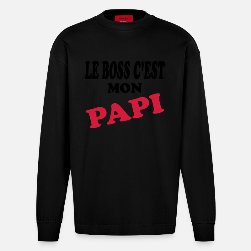 Papi - Manches longues bio épais oversize fabriqué en UE - SOLID BLACK