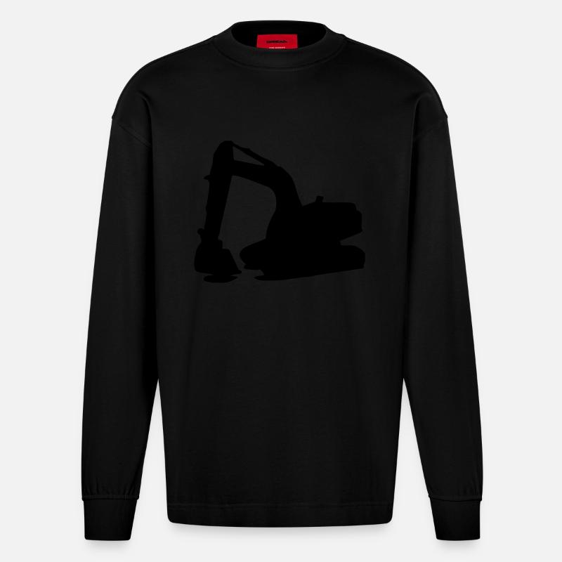 Bagger - Heavyweight Oversized Organic Langarmshirt Made in EU - SOLID BLACK