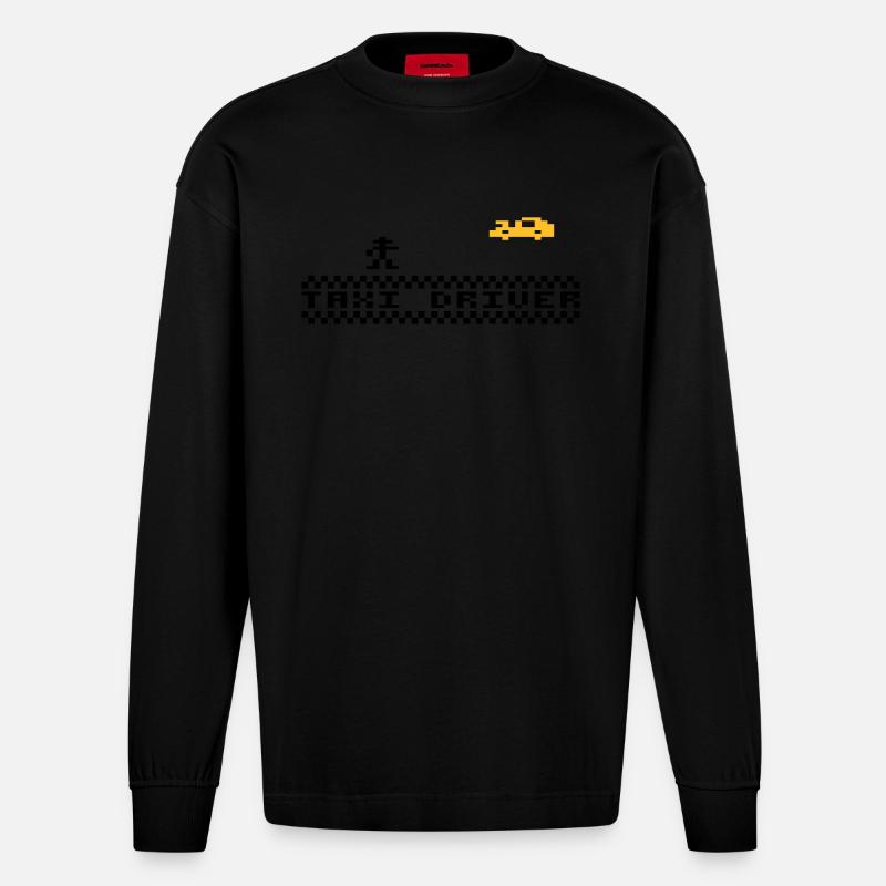cabdriver - Manches longues bio épais oversize fabriqué en UE - SOLID BLACK