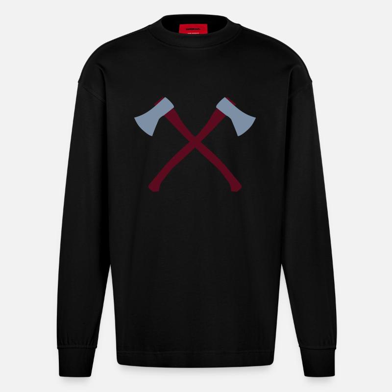 Axt - Heavyweight Oversized Organic Langarmshirt Made in EU - SOLID BLACK