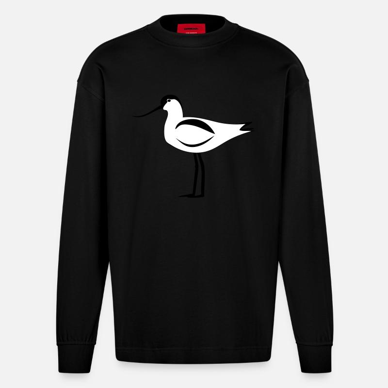 Avocette - Manches longues bio épais oversize fabriqué en UE - SOLID BLACK