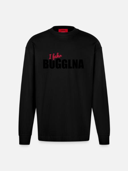 Buggl na - Heavyweight Oversized Organic Langarmshirt Made in EU - SOLID BLACK