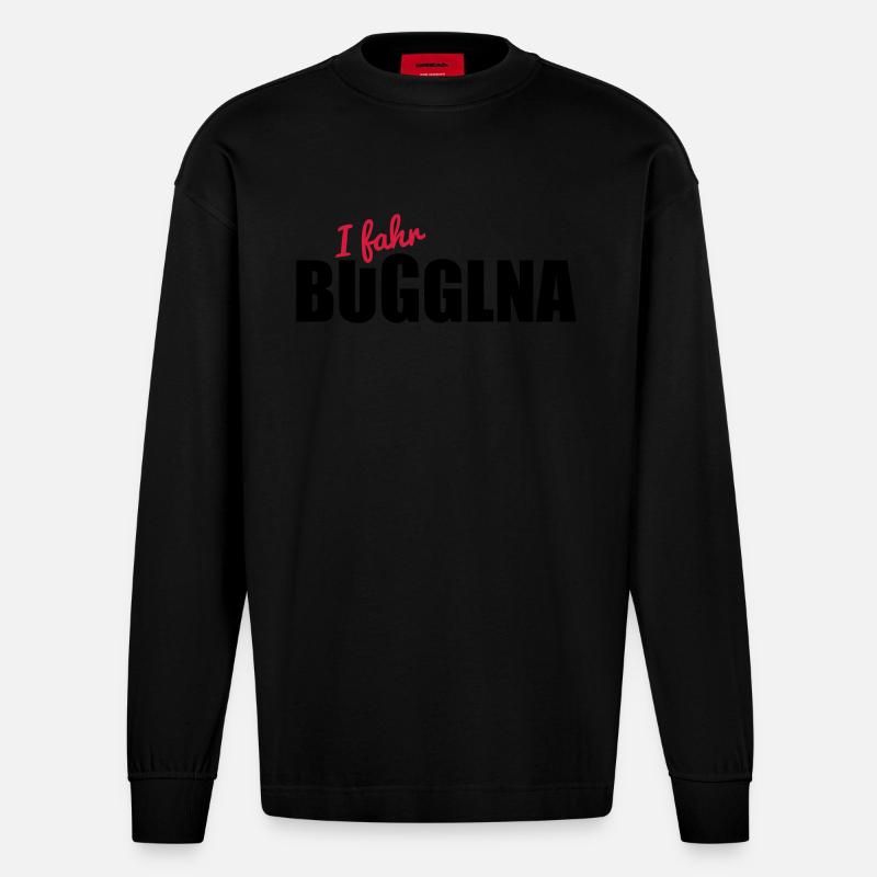 Buggl na - Heavyweight Oversized Organic Langarmshirt Made in EU - SOLID BLACK