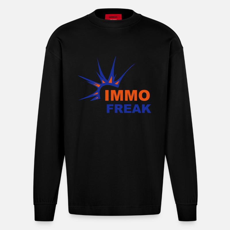 IMMO FREAK - Heavyweight Oversized Organic Langarmshirt Made in EU - SOLID BLACK