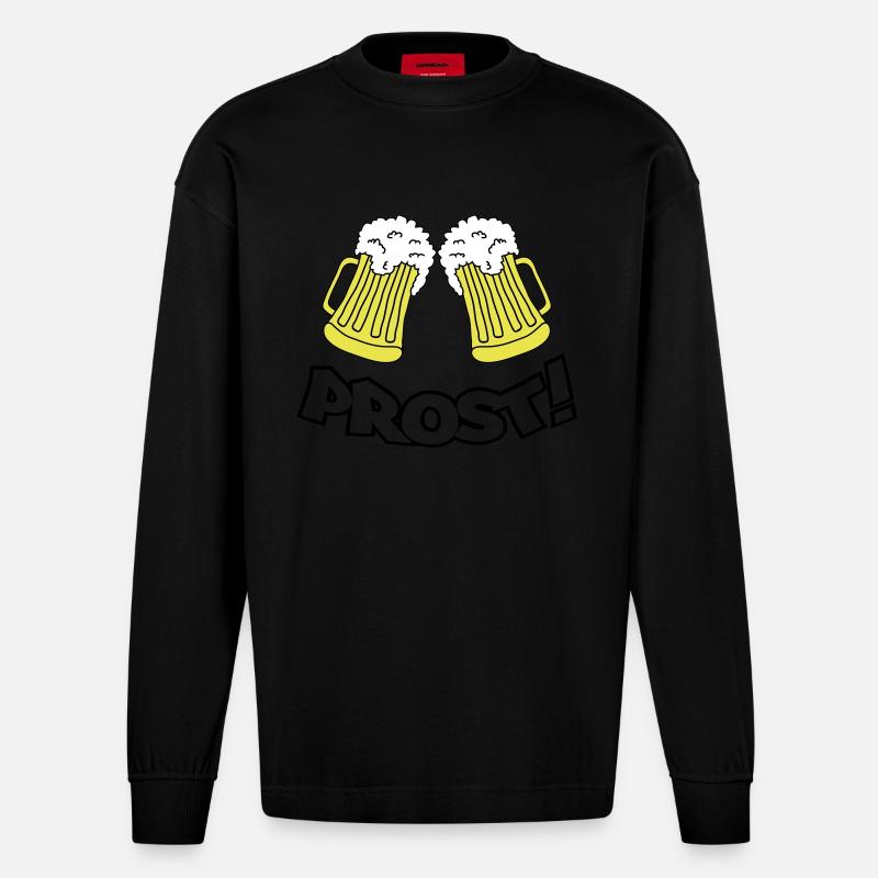 prost - Heavyweight Oversized Organic Langarmshirt Made in EU - SOLID BLACK